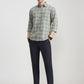 Light Green Checked Slim Fit Casual Shirt | Greenfibre