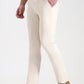 Cream Solid Super Slim Fit Casual Trouser | Greenfibre