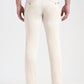 Cream Solid Super Slim Fit Casual Trouser | Greenfibre