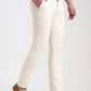 Cream Solid Super Slim Fit Casual Trouser | Greenfibre