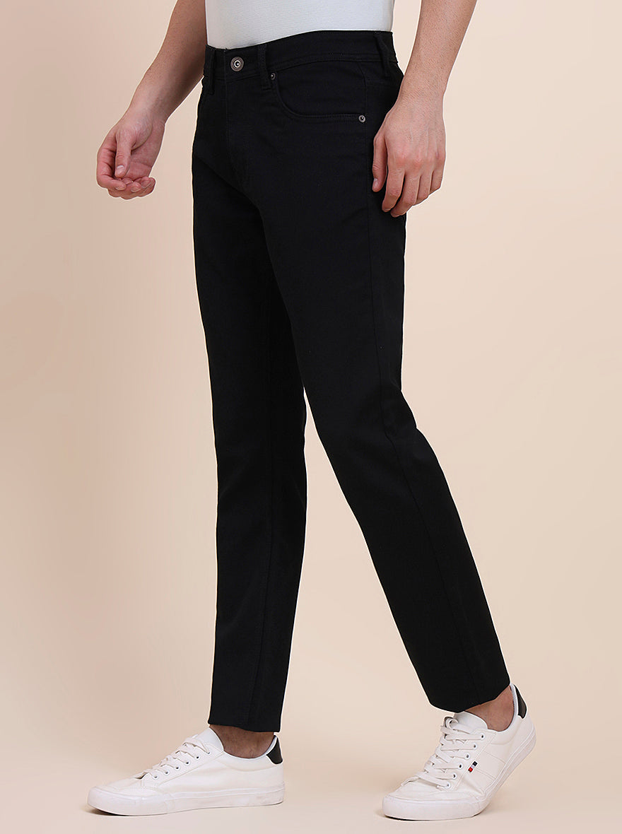 Black Solid Tailored Fit Jeans | Greenfibre