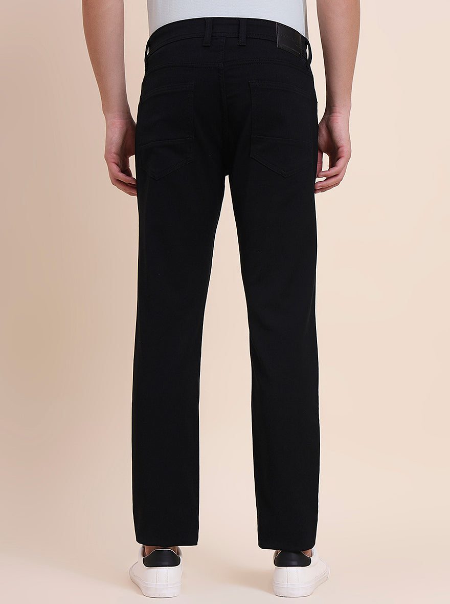 Black Solid Tailored Fit Jeans | Greenfibre
