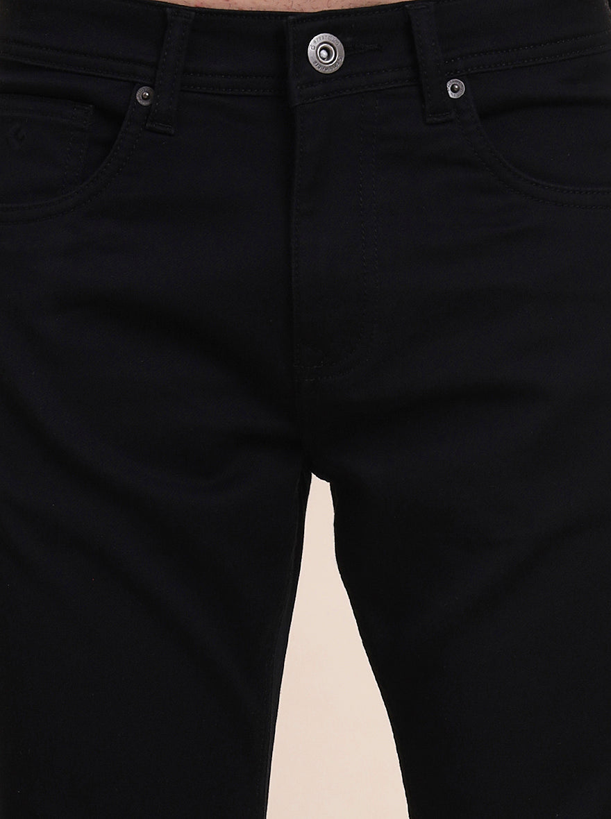 Black Solid Tailored Fit Jeans | Greenfibre