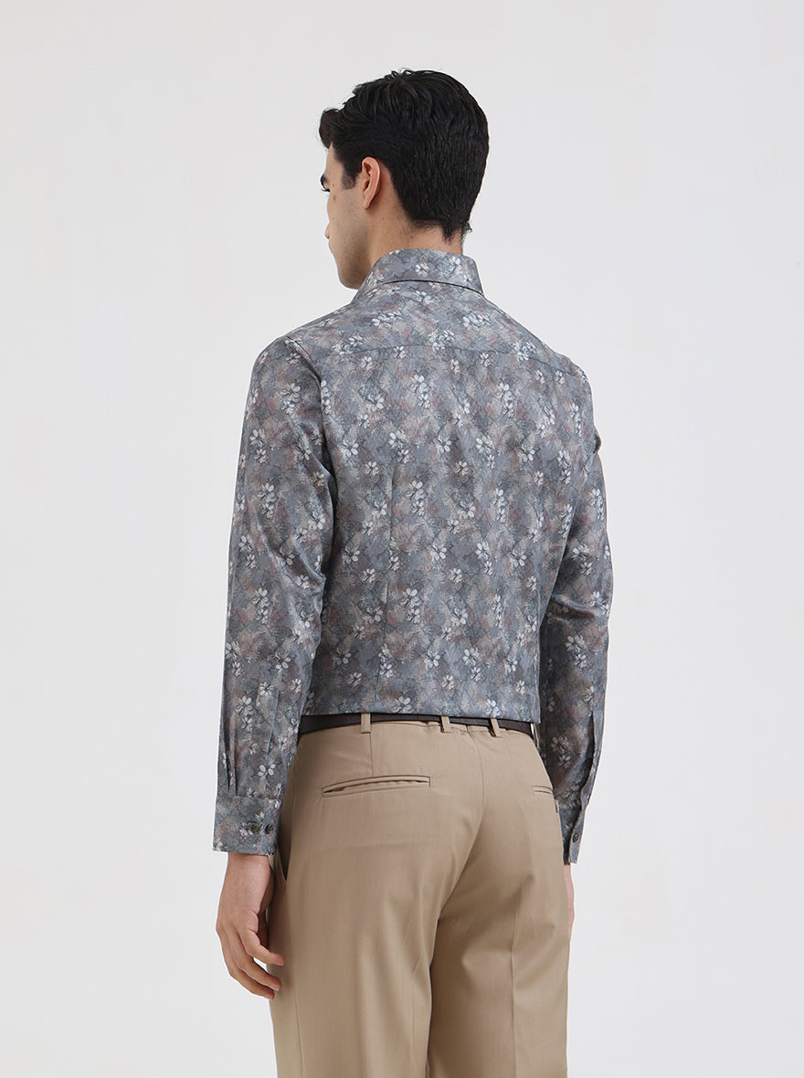 Green Printed Slim Fit Party Wear Shirt | Greenfibre