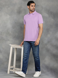 Violet Solid Slim Fit Polo T-Shirt | GreenFibre