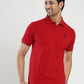 Red Solid Slim Fit Polo T-Shirt | Greenfibre