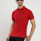 Red Solid Slim Fit Polo T-Shirt | Greenfibre