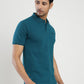 Blue Solid Slim Fit Polo T-Shirt | Greenfibre