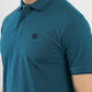 Blue Solid Slim Fit Polo T-Shirt | Greenfibre