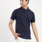 Navy Blue Solid Slim Fit Polo T-Shirt | Greenfibre