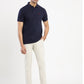 Navy Blue Solid Slim Fit Polo T-Shirt | Greenfibre