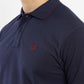 Navy Blue Solid Slim Fit Polo T-Shirt | Greenfibre