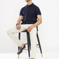 Navy Blue Solid Slim Fit Polo T-Shirt | Greenfibre