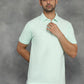 Light Green Solid Slim Fit Polo T-Shirt | GreenFibre