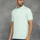 Light Green Solid Slim Fit Polo T-Shirt | GreenFibre