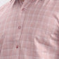 Peach Checked Smart Fit Semi Casual Shirt | Greenfibre