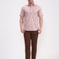 Peach Checked Smart Fit Semi Casual Shirt | Greenfibre