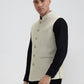 Beige Solid Regular Fit Waistcoat  | Greenfibre