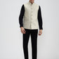 Beige Solid Regular Fit Waistcoat  | Greenfibre