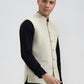 Beige Solid Regular Fit Waistcoat  | Greenfibre