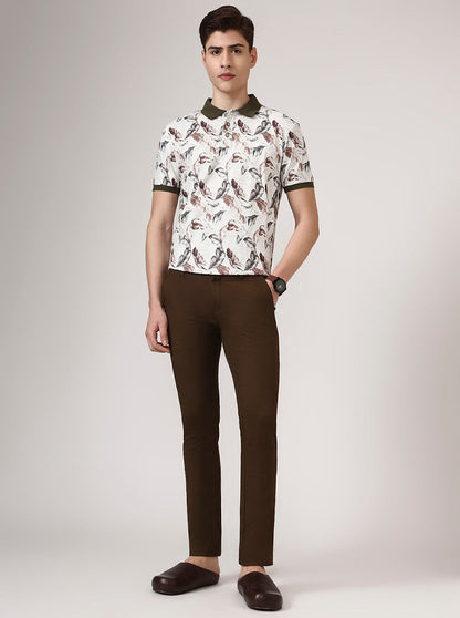 Dark Brown Solid Super Slim Fit Casual Trouser | Greenfibre
