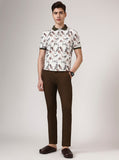 Dark Brown Solid Super Slim Fit Casual Trouser | Greenfibre