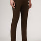 Dark Brown Solid Super Slim Fit Casual Trouser | Greenfibre