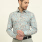Mint Green Printed Slim Fit Party Wear Shirt | Wyre