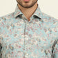 Mint Green Printed Slim Fit Party Wear Shirt | Wyre