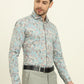Mint Green Printed Slim Fit Party Wear Shirt | Wyre
