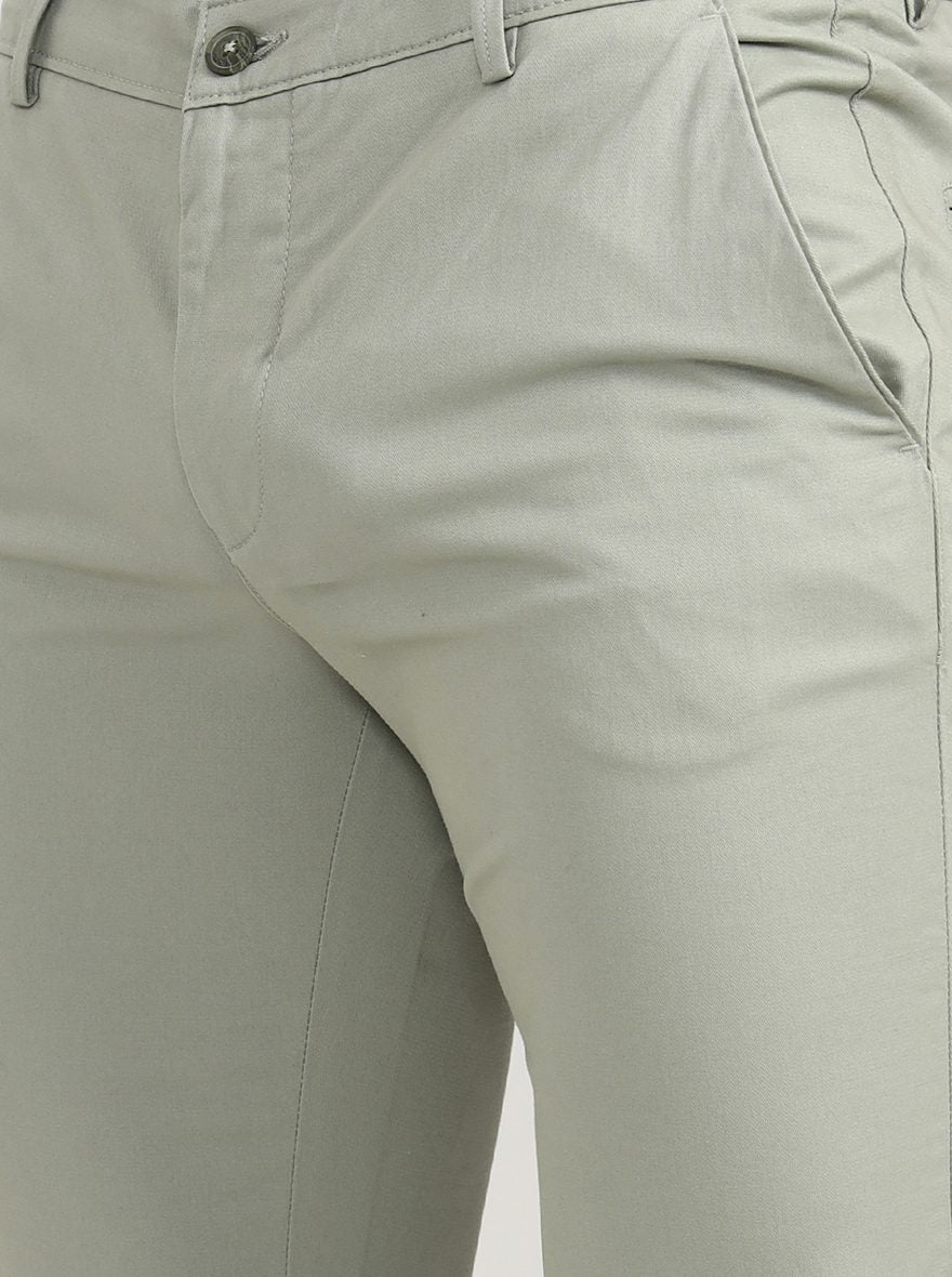 Pista Green Solid Super Slim Fit Casual Trouser | Greenfibre