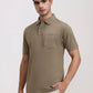 Olive Green Solid Regular Fit Polo T-Shirt | Greenfibre