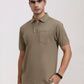 Olive Green Solid Regular Fit Polo T-Shirt | Greenfibre