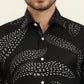 Black Printed Slim Fit Party Wear Shirt | Wyre