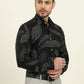 Black Printed Slim Fit Party Wear Shirt | Wyre