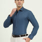 Navy Blue Solid Slim Fit Formal Shirt | Greenfibre