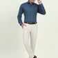Navy Blue Solid Slim Fit Formal Shirt | Greenfibre