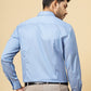 Sky Blue Solid Slim Fit Formal Shirt | Metal