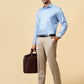 Sky Blue Solid Slim Fit Formal Shirt | Metal