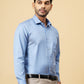 Sky Blue Solid Slim Fit Formal Shirt | Metal