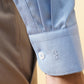 Sky Blue Solid Slim Fit Formal Shirt | Metal