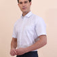 White & Blue Checked Regular Fit Formal Shirt | Greenfibre