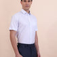 White & Blue Checked Regular Fit Formal Shirt | Greenfibre