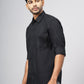 Black Solid Smart Fit Semi Casual Shirt | Greenfibre