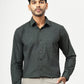 Dark Green Solid Smart Fit Semi Casual Shirt | Greenfibre