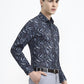 Grey Printed Slim Fit Formal Shirt | Greenfibre