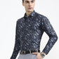 Grey Printed Slim Fit Formal Shirt | Greenfibre