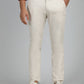 Cream Solid Super Slim Fit Casual Trouser | Greenfibre