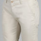 Cream Solid Super Slim Fit Casual Trouser | Greenfibre