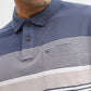Blue & Fawn Striped Regular Fit Polo T-Shirt | Greenfibre